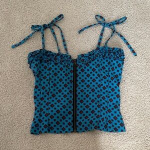 Urban Renewal Black and Blue Smocked Camisole